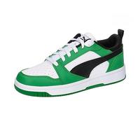 PUMA Mixte Enfant Rebound V6 Lo Jr, Puma White Puma Black Archive Green, 38.5 EU