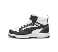 PUMA Mixte Enfant Rebound V6 Mid Ac+ Ps, Puma White Puma Black Shadow Gray, 34.5 EU