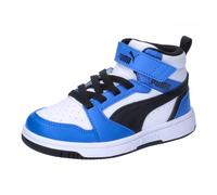 PUMA Mixte Enfant Rebound V6 Mid Sneakers Kinder, White Black Racing Blue, 34.5 EU