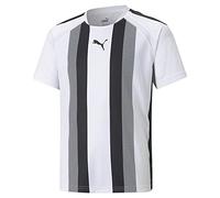 PUMA Mixte enfant Teamliga Striped Jersey Jr Shirt, Puma Blanc- Puma Noir, 140 EU