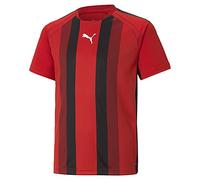 PUMA Mixte enfant Teamliga Striped Jersey Jr Shirt, Puma Rouge-puma Noir-puma Blanc, 140 EU