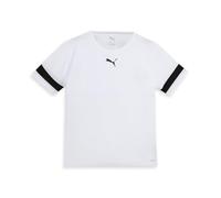 PUMA Mixte Enfant Teamrise Jersey Jr Shirt, Puma Blanc- Puma Noir- Puma Blanc, 128 EU