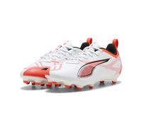 PUMA Mixte Enfant Ultra 5 Play FG/AG Jr Flat-Sheets, Puma White Puma Black Glowing Red, 38 EU