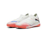 PUMA Mixte Future 8 Match TT Chaussure de Football, Blanche, Noire, Rouge éclatante, 44.5 EU