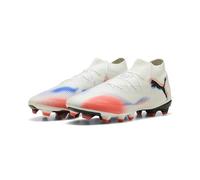 PUMA Mixte Future 8 Pro FG/AG Chaussure de Football, Blanche, Noire, Rouge éclatante, 43 EU