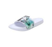 PUMA Mixte MAPF1 Graphic Leadcat FTR Sandale Glissante, White-Spectra Green, 40.5 EU