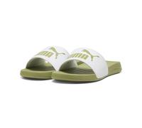 PUMA Mixte Popcat 20 Slide Sandal, White-Calming Green, 40.5 EU