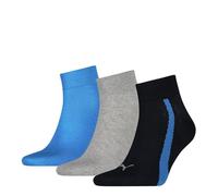 PUMA Mixte Quarter Plain Chaussettes, Bleu Marine / Gris / Bleu, 39-42