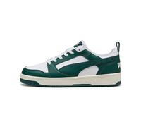 PUMA Mixte Rebound V6 Low Basket, White-Dark Myrtle-Warm White, 43 EU