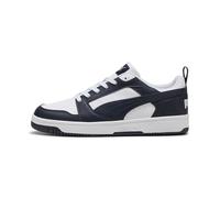 PUMA Mixte Rebound V6 Low Basket, White-New Navy, 42 EU