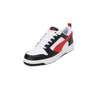 PUMA Mixte Rebound V6 Low Sneaker, White for All Time Red Black, 46 EU
