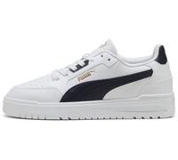 PUMA Mixte Shuffle Downtown Basket, Blanc, Bleu Marine, Or, 41 EU