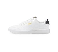 PUMA Mixte Shuffle Perf Sneakers Basses, Blanc White Team Gold/Peacoat, 43 EU