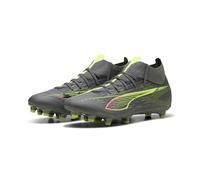 PUMA Mixte Ultra 5 Match+ FG/AG Chaussure de Football, Matte Aged Silver-Yellow Alert Aged Silver, 43 EU