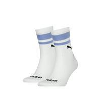 PUMA New Heritage Short Crew Hosiery, White Benjamin Blue, 43-46 Mixte