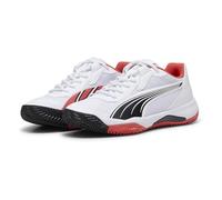 PUMA Nova Chaussures de Football Unisexes pour Adulte, PUMA White-PUMA Black-Active Red, 46 EU