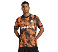 PUMA Olympique de Marseille 771344-03 3rd Jersey Replica T-Shirt Unisex Black-Flat Dark Gray-Rickie Orange Taille M