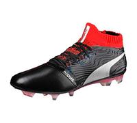 PUMA Homme One 18.1 FG Chaussures de Football, Black-Silver-Red, 44.5 EU