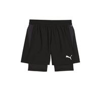 PUMA teamGOAL 2in1 Short, Short tissé Adultes Unisexes, PUMA Black-PUMA White, 658774