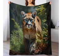 AAPZY Puma Plaid Couverture Polaire, Couverture Polaire Haute Qualité en Flanneladaptée Aux Canapés Et Aux Lits - Chaud, Épais, Durable, Facile À Entretenir (100×130cm)