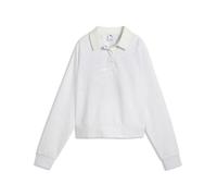 PUMA Polo décontracté en Polaire à Manches Longues Class Femme L, White Glow Heather