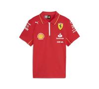 PUMA Polo d'équipe Scuderia Ferrari 2024 pour Enfants - Rouge Brûlé - Taille: 128