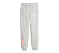 PUMA Power Colorblock Pantalon de survêtement FL G tricoté Fille, Gris Clair chiné, 128