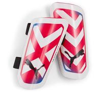Puma Protège-Tibias De Football Ultra Light Strap, Accessoires, Blanc/Ultra Bleu/Fire Orchid, Xxs White,Ultra Blue,Fire Orchid