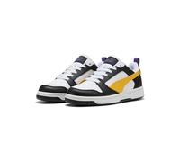 PUMA PUMA Rebound V6 LO JR, Basket Unisexe, PUMA Black-Yellow Sizzle-PUMA White,