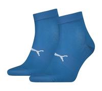Puma Quarter Chaussettes, Bleu et Noir, 39/42 (Lot de 2) Unisexe