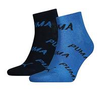 Puma Quarter Chaussettes, Bleu Marine/Gris/Bleu, 43/46 (Lot de 2) Unisexe