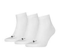 PUMA Quarter en Coton recyclé uni Chaussette, Blanc, 43-46 (Lot de 3) Mixte