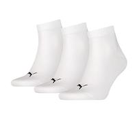 Puma - Quarter Plain 3P, Chaussettes de Sport - Mixte Adulte, Lot de 3, Blanc, 35-38