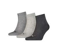 Puma - Quarter Plain 3P, Chaussettes de Sport - Mixte Adulte, Lot de 3, Gris (Anthrazit/L Mel Grey/M Mel Grey), 47/49