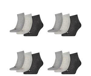 Puma Quarters Lot de 12 paires de chaussettes de sport, Mixte, anthrazit, 47/49