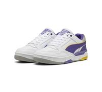 PUMA Mixte Rebound Retro Basket, White-Team Violet-Yellow Sizzle, 43 EU