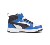 Puma Unisex Kids Puma Rebound V6 Mid Ac+ Ps Sneakers, Puma White-Puma Black-Racing Blue, 34 EU