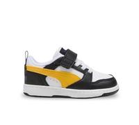 PUMA Mixte bébé Rebound V6 LO AC+ INF Basket, Black-Yellow Sizzle White, 22 EU