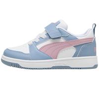 PUMA Rebound V6 LO AC+ PS Sneaker, White-Poised Pink-Cool Blue, 30 EU