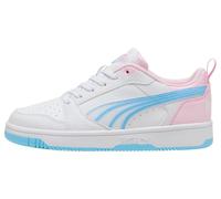 PUMA Rebound V6 LO Jelly Heaven JR Baskets Blanc/Bleu Vif/Rose Scintillant, 37 EU, Puma Blanc, Bleu Vif, Rose Scintillant, 4.5 UK
