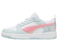 PUMA Rebound V6 Lo Space Belle Jr Basket, Verre de mer Pinkscape Blanc, 36 EU