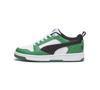 PUMA Rebound V6 Lo Youth Sneakers, Chaussures, Blanc/Noir/Archive Vert, 37.5 37.5