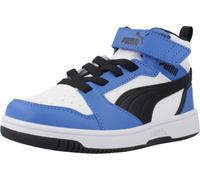 Puma Unisex Kids Puma Rebound V6 Mid Ac+ Ps Sneakers, Puma White-Puma Black-Racing Blue, 32 EU