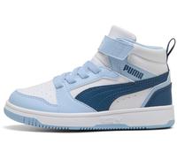 PUMA Rebound V6 Mid AC+ PS Sneaker, White-Dark Indigo-Haute Tropic, 32.5 EU