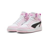 Puma Rebound V6 Mid JR Sneaker, White Black-Pearl Pink, 36 EU, Puma White Puma Black Pearl Pink, 35.5 EU