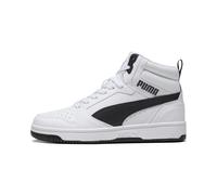 PUMA Rebound V6 Mid Sneakers Youth, Chaussures, Blanc/Noir, 37.5 37.5