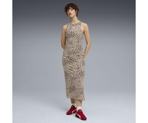 PUMA Robe ajustée à motif intégral LEO LUXE Femme, Vêtements, Blanc, L L