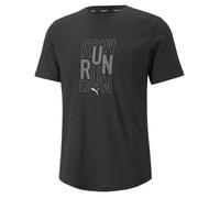 PUMA Run Logo SS Tee Homme, Noir, L S