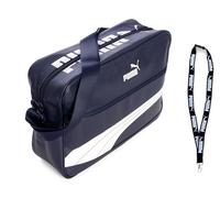 PUMA Sac - Sac à bandoulière - Campus Reporter Retro Bag - Cordon porte-clés limité, 003 bleu marine/blanc