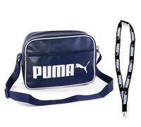 PUMA Sac à bandoulière - Campus Reporter Retro Bag - Porte-clés limité, Bleu marine/bleu foncé, Taille unique